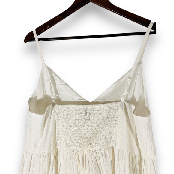 A New Day White Textured Maxi Dress Minimalist Smocked Back Summer XXL - Picture 7 of 13